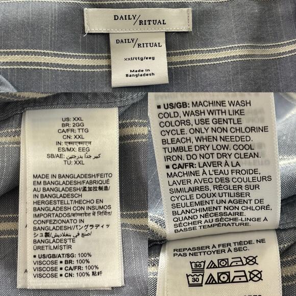 Daily Ritual Womens Soft Rayon Slub Twill LS Button-Front Tunic XXL New - Picture 7 of 12